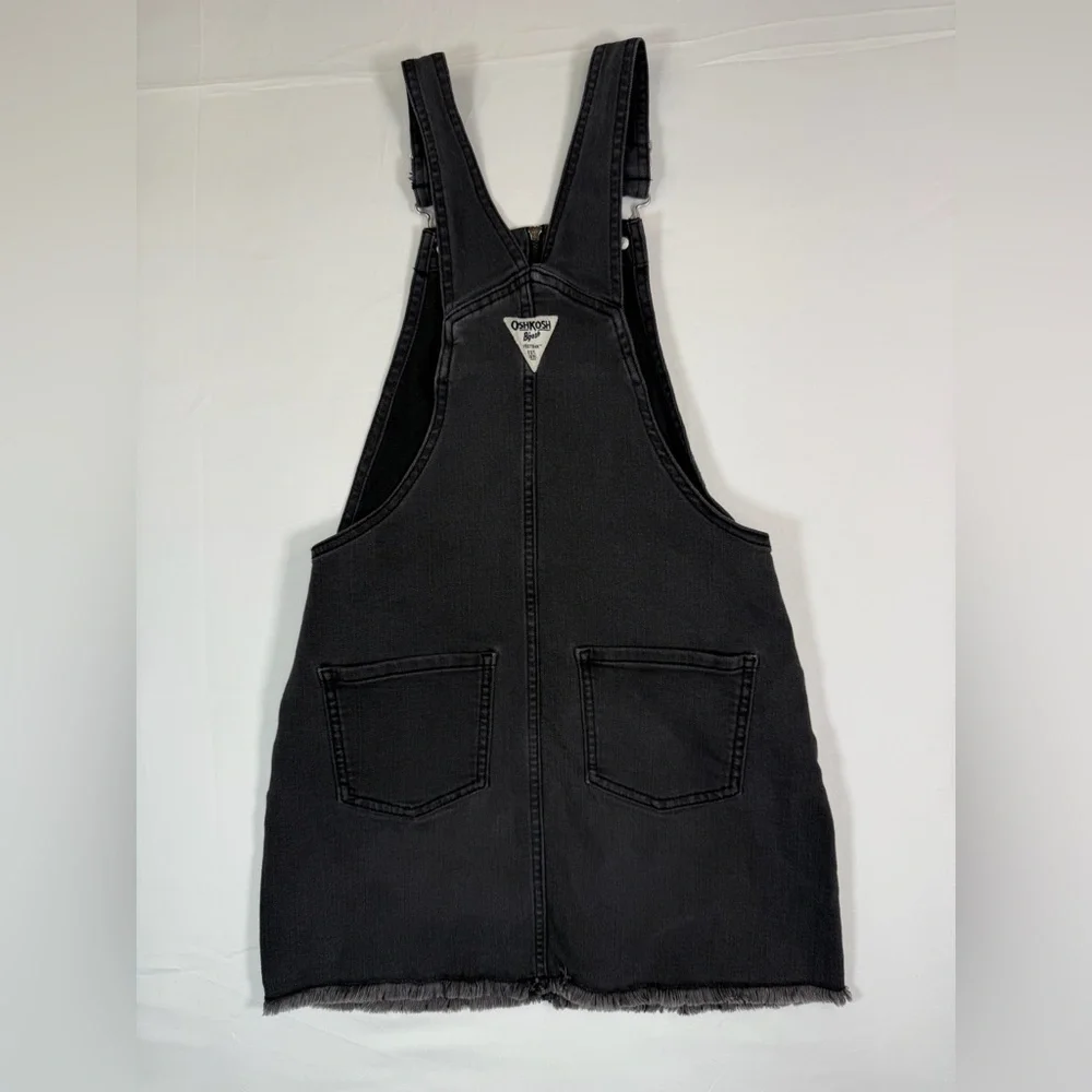 OSHKOSH BGOSH Girls Denim Jumper‎ Dress Size 10 Gray Zip Front Overall Style